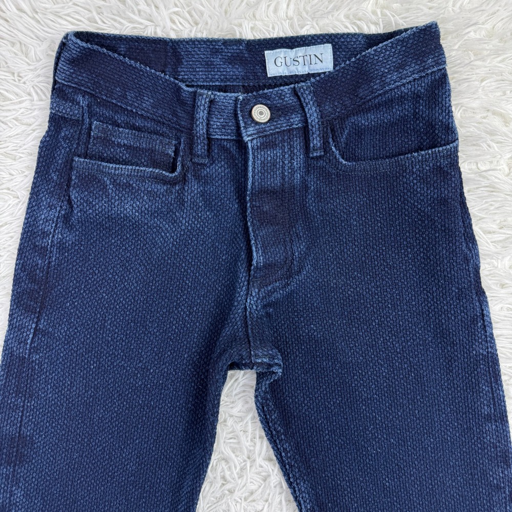 Gustin Pants Mens 31 Blue Monster Sashiko Dobby 5 Pocket Straight Leg 28x30 - Picture 2 of 12